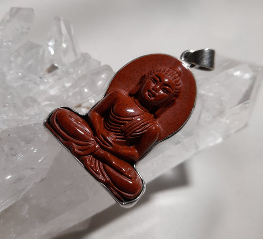 Jasper - Red - Buddha Pendant